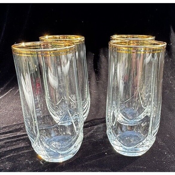 Lenox Kitchen Beautiful Bohemian Gold Rim Drinking Glasses 5 2 Tall Set Of 4 Mb Poshmark
